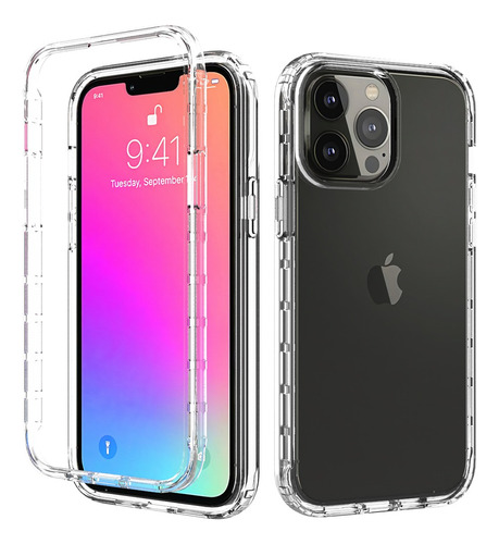 Funda 360° Bicolor Transparente Difuminada Compatible iPhone