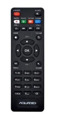 Controle Remoto Smart Tv Aquario Stv-2000  4k  Ace-stv20-cnt