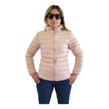 Campera Mujer Invierno Inflable Impermeable Capucha Bolsa