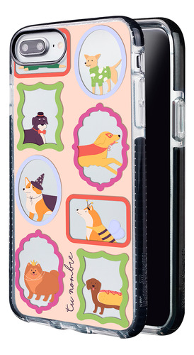 Funda Para iPhone Para Mujer Perritos Cuadros Con Tu Nombre