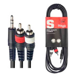 Cable De Audio 2 Rca A 1 Miniplug Stereo 3 Metros Stagg Syc3