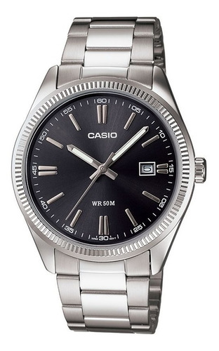Reloj Casio Hombre Mtp-1302d-1a1 Plateado/negro Acero