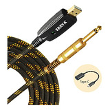 Cable Guitarra Usb 10 Ft | Conector 1/4puLG Dorado |