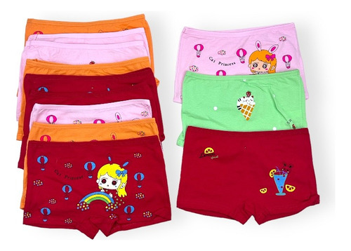 Pack 12 Pantaletas Algodón Niña Calzón 