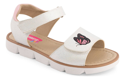 Sandalia Casual Andrea Girls Para Niña Doble Velcro Blanco