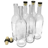 Nicebottles Botellas De Vino Con Corchos, Transparente, 25.4