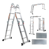 Escalera Multiposiciones De Aluminio 3.5m 12 Pasos Plegable