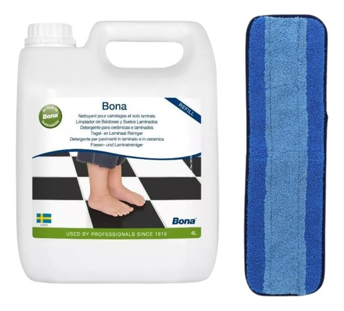 Pack Bidon Bona Recarga S. Duras 3,8l  + Mopa De Microfibra