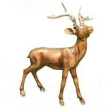 Figura Venado Ciervo Dorado Decorativo 59x49 Cm Estatua