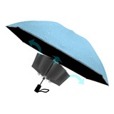 Sombrilla Reversible Automatica Retractil Paraguas Lluvias Color Celeste