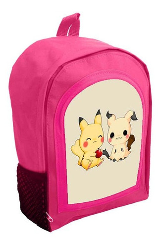 Mochila Infantil Rosa Nena Nene Pikachu Anime Tt247