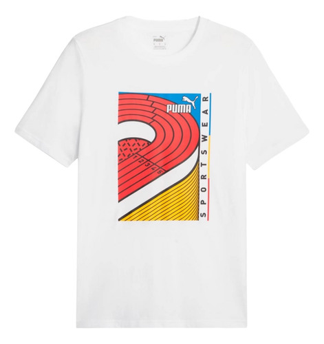 Playera Blanca Puma Graphics Rooted In Sports Tee 677188 02
