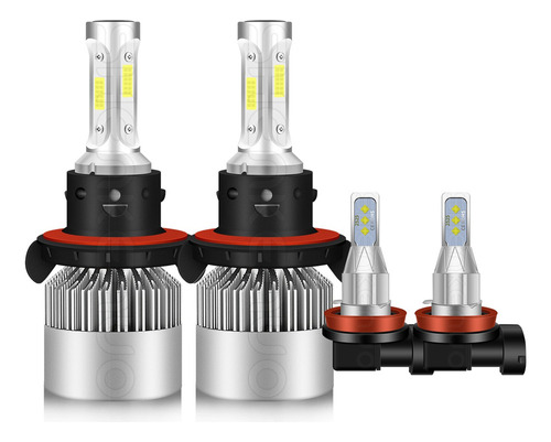 Kit Faros Led H13 4 Lados, 6000 K, Blanco, Luces Bajas