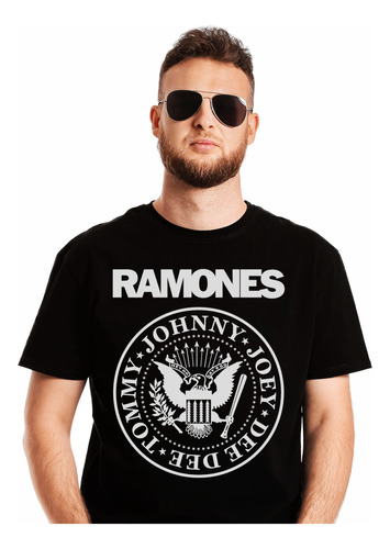 Polera Ramones Johnny Joey Dee Dee Logo Bl Punk Abominatron