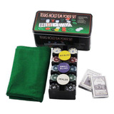 Kit Jogo De Poker 200 Fichas / 2 Baralhos + Toalha De Mesa