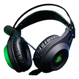 Auriculares Gamer Vsg Kuiper Negro Con Luz  Verde Led