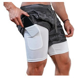 Men's Running Shorts Invisible Pocket Cellular Bermuda .