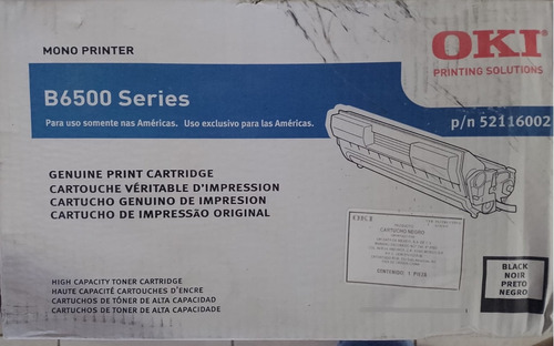 Toner Original Oki B6500 P/n 52116002 Con Caja Maltratada 