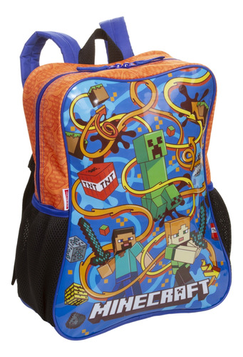 Mochila Minecraft Escolar Infantil De Alças Grande Sestini