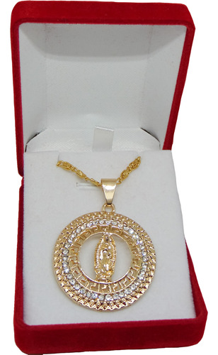 Medalla Virgen De Guadalupe 3.4 Cm Chapa De Oro 