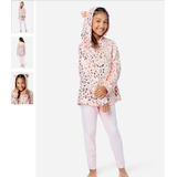 Pijama Niñas Sherpa Justice Importado Leopardo Talle 7-8