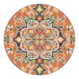 Alfombra En V, Modelo Mandala Flower, Modelo Europeo, Redond