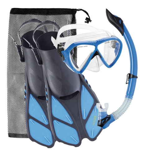 Set Buceo Cressi Bonete Mascara / Aletas / Snorkel Chico