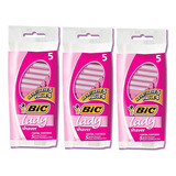 Kit Com 3 Aparelhos De Barbear Bic Lady Shaver - 5 Unidades