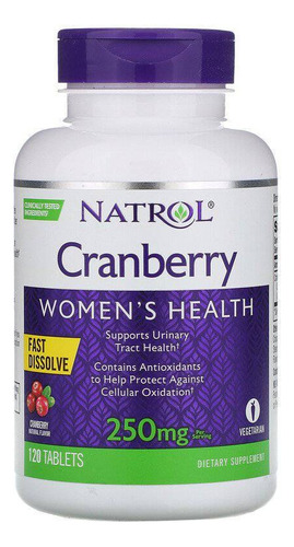 Cranberry Womens 250mg 120 Tabs Natrol - Infecção Urinaria 