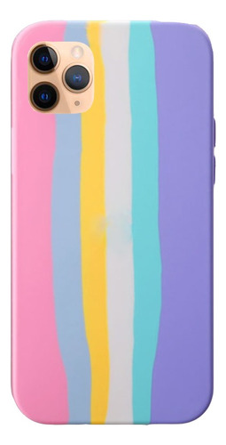 Capa Capinha Case Compatível Com iPhone Aveludada Arco Iris