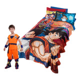 Cobertor Para Niño Goku Frazada Dragon Ball Individual