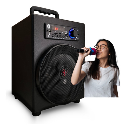 Caixa De Som Bluetooth Entrada Microfone Karaoke Residencial