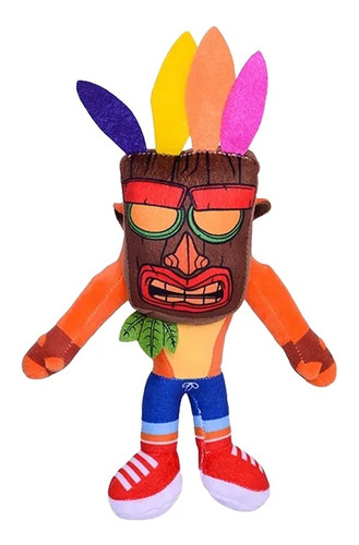 Peluche Crash Bandicoot Juguetes Bebe Zorro Mascara Aku Aku