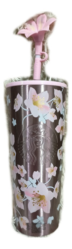 Vaso Starbucks De Acero Con Straw Topper Sakura 2024 