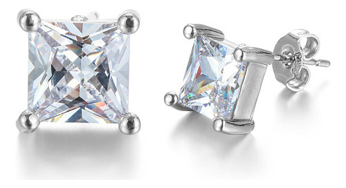 Novos Brincos Quadrados De Diamante Branco Para Mulheres Y