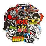 50 Stickers Rock Ac/dc Misfits Floyd Led Metallica Motorhead