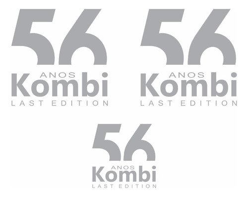 Adesivos 56 Anos Last Edition Kombi Kit Com 3 Adesivos