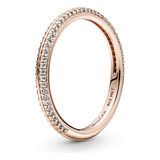 $ Anillo Pandora De Pavé Recubrimiento En Oro Rosa De 14k Me