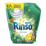 Detergente Líquido Rinso Matic Lirios Y Rosas Doypack 2.7 L