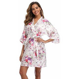 Ifigure, Bata De Kimono Floral Para Mujer, Bata De Novia De 