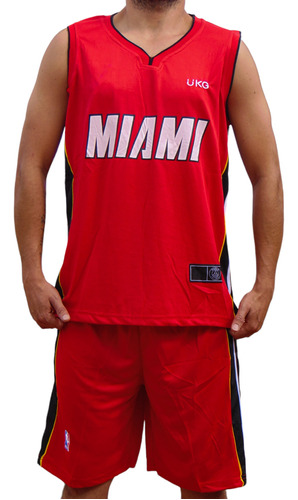 Conjunto - Uniforme Nba Adulto Miami Rojo