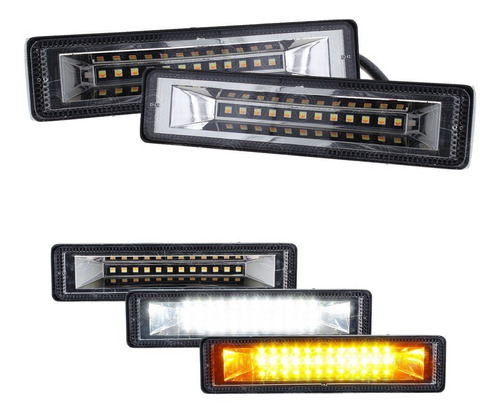 Par Faros Barra 12 Led Fija Estrobo Auxiliar Bicolor 12-24vf