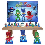 Pj Masks - Kit Display 8 De Mesa 3 De Chão + Painel