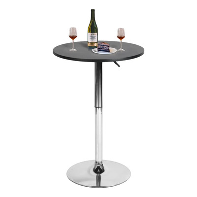 Mesa De Bar Redonda Moderno De 60cm, Negro Y Base Plateado - Homemake Furniture | Meses sin interés