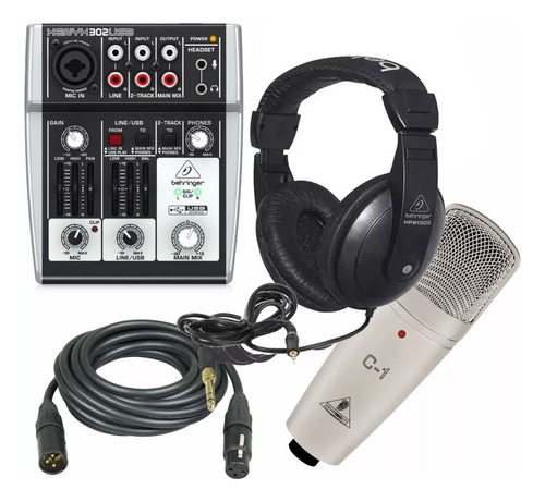 Kit Grabación Behringer 302 Microfono C1 Auricular Hpm1000