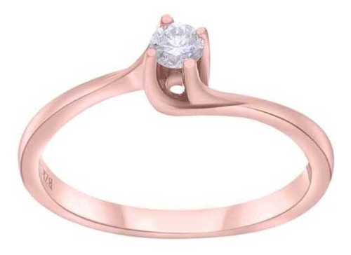 Anillo Bizzarro En Oro Rosa 14k Y Diamante De 15 Pts