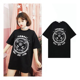 Gato Gotico Remera Oversize Grunge, Witch Harajuku, 