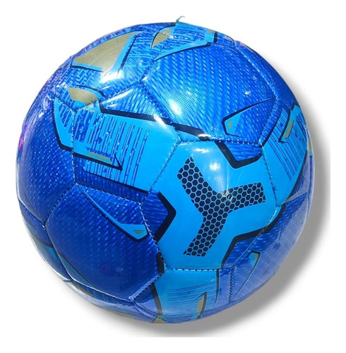 Pelota De Fútbol Azul Con Brillo Nº 5 Inflada, Listo P/ Usar