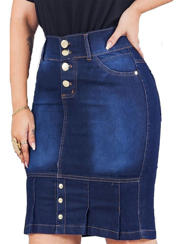 Saias Femininas Jeans Evangelicas Top Linda Midi Social