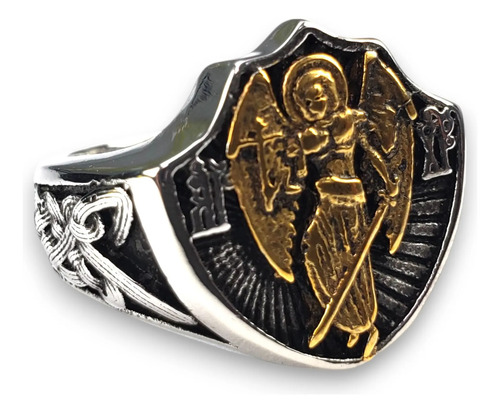 Anillo Arcangel Miguel Ángel Proteccion Acero Inoxidabl A844